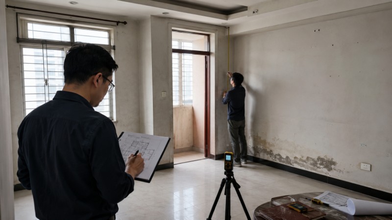 Kiến trúc sư khảo sát hiện trạng trước khi cải tạo nhà ở Kiến trúc sư khảo sát hiện trạng trước khi cải tạo nhà ở