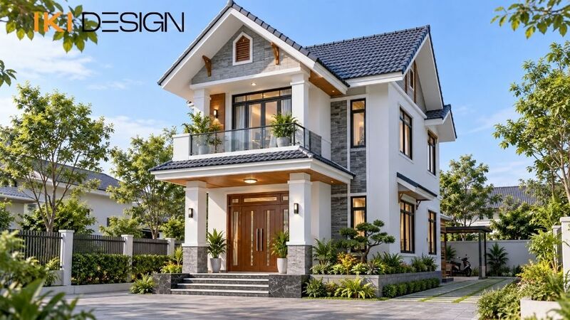 Mẫu nhà 2 tầng mái Thái 80m² Mẫu nhà 2 tầng mái Thái 80m²