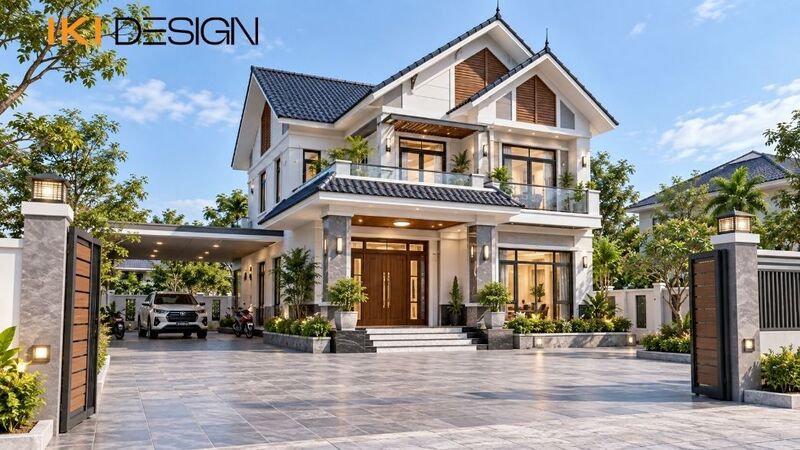 Mẫu nhà 2 tầng mái Thái 100m² Mẫu nhà 2 tầng mái Thái 100m²