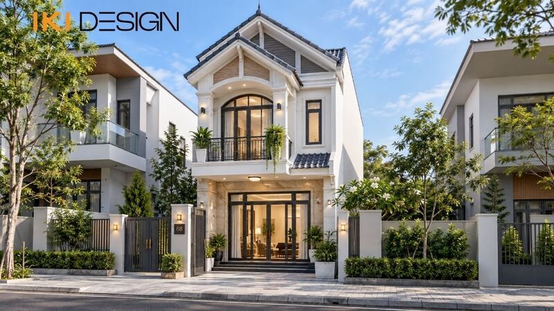 Mẫu nhà 2 tầng mái Thái mặt tiền 5m Mẫu nhà 2 tầng mái Thái mặt tiền 5m