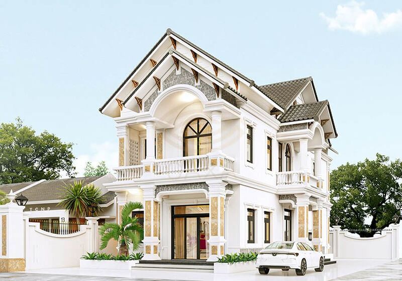 Mẫu nhà 2 tầng mái Thái phong cách tân cổ điển Mẫu nhà 2 tầng mái Thái phong cách tân cổ điển