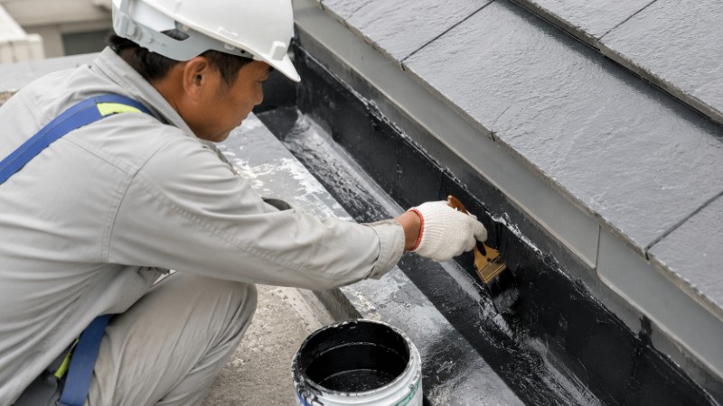 Xử lý chống thấm tại khe giao mái nhà mái Nhật Xử lý chống thấm tại khe giao mái nhà mái Nhật