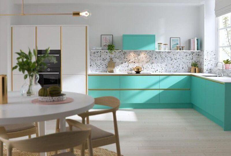 Tủ bếp Scandinavian không tay nắm Tủ bếp Scandinavian không tay nắm