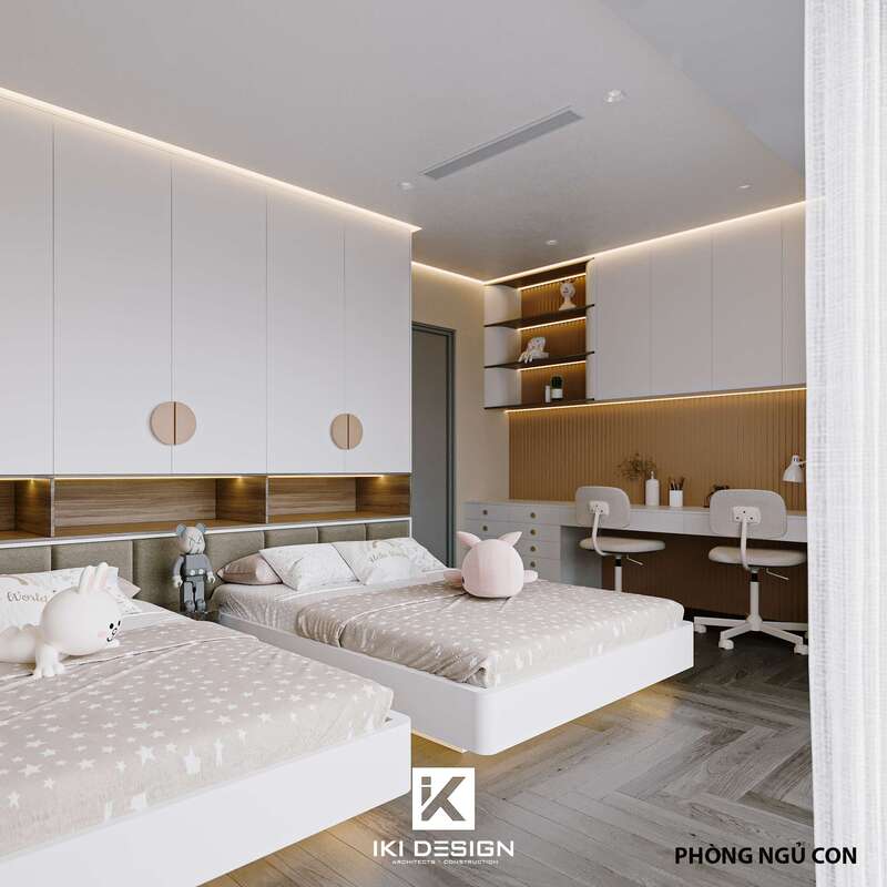 Phòng ngủ phụ chung cư Lux Horizon Residence có bàn học cho bé