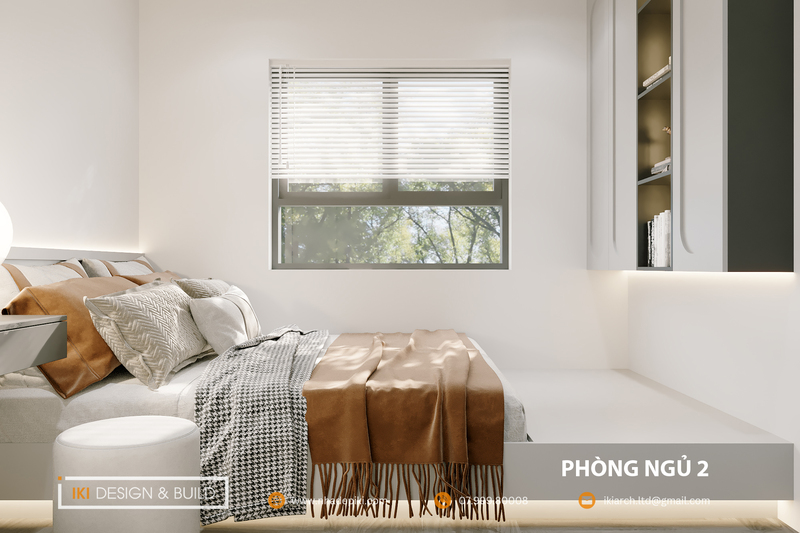 Phòng ngủ phụ thứ 2 của chung cư CT2 VCN Apartment có cửa sổ