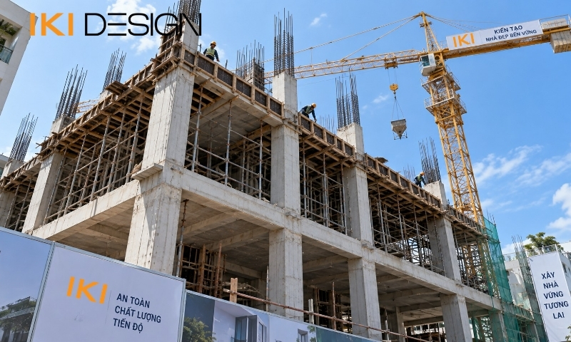 Kết cấu bê tông mác cao M300 trở lên cho công trình nhiều tầng