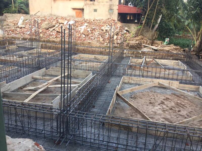 Dầm móng tăng độ cứng và truyền tải tại vị trí cột chịu lực
