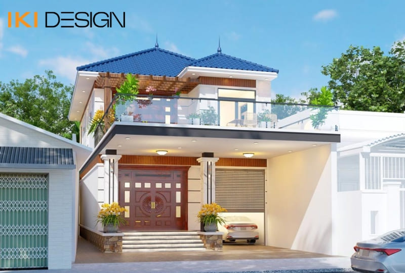 Mẫu nhà 2 tầng có gara ô tô tối ưu chi phí Mẫu nhà 2 tầng có gara ô tô tối ưu chi phí