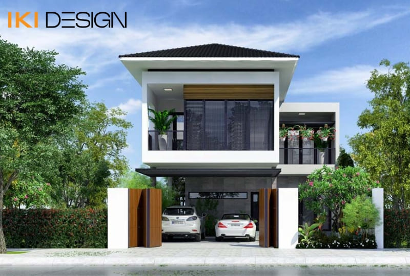 Mẫu nhà phố 2 tầng có gara ô tô Mẫu nhà phố 2 tầng có gara ô tô