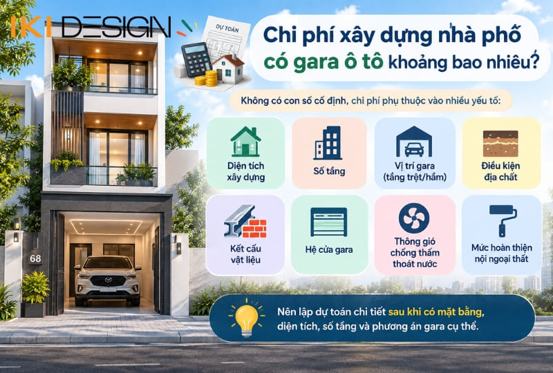 Chi phí xây dựng nhà phố có gara ô tô khoảng bao nhiêu? Chi phí xây dựng nhà phố có gara ô tô khoảng bao nhiêu?
