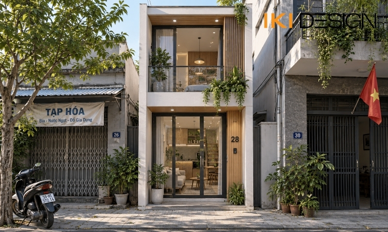 Mặt tiền nhà phố tầng lửng diện tích nhỏ Mặt tiền nhà phố tầng lửng diện tích nhỏ – thiết kế nhà phố có tầng lửng