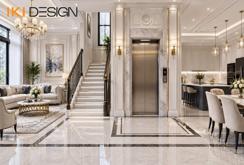 Mẫu nhà phố phong cách luxury đẳng cấp màu trắng hiện đại Mẫu nhà phố phong cách luxury đẳng cấp màu trắng hiện đại