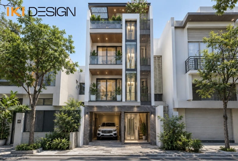 Mẫu nhà phố 4 tầng hiện đại có thang máy Mẫu nhà phố 4 tầng hiện đại có thang máy