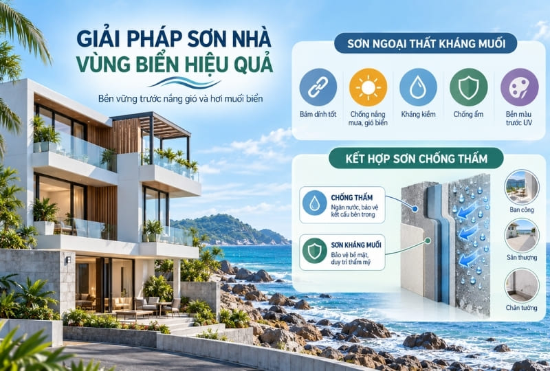 Các giải pháp sơn nhà vùng biển hiệu quả nhất hiện nay