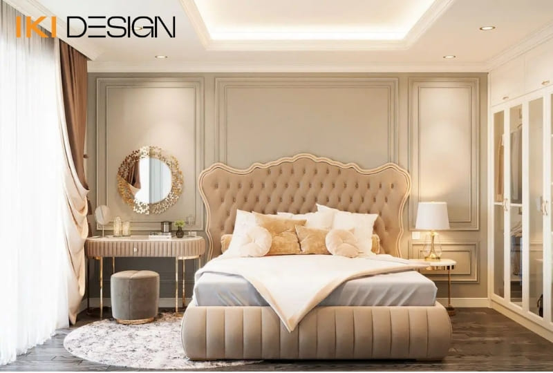 Nội thất phòng ngủ phong cách tân cổ điển màu ấm Nội thất phòng ngủ phong cách tân cổ điển màu ấm