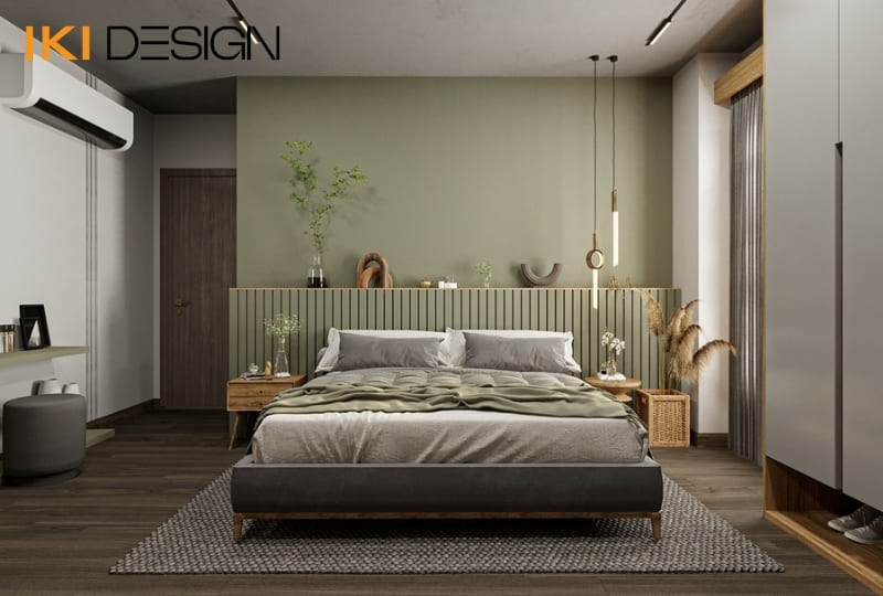 Kết hợp màu sơn và cây xanh giúp phòng ngủ trở nên thanh mát Kết hợp màu sơn và cây xanh giúp phòng ngủ trở nên thanh mát