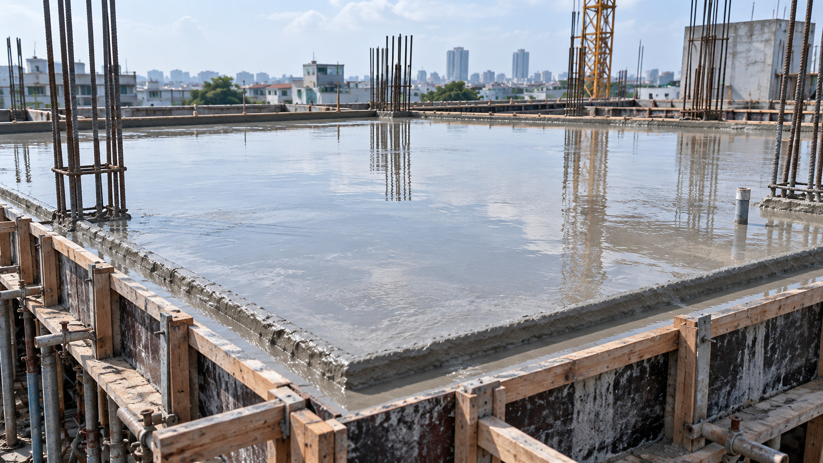 Bảo dưỡng bê tông dầm và sàn bằng phương pháp ngâm nước